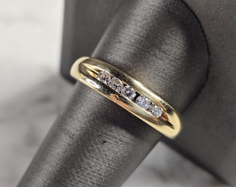 Mens Vintage Estate 14K Yellow Gold Diamond Ring 6.4g E7980