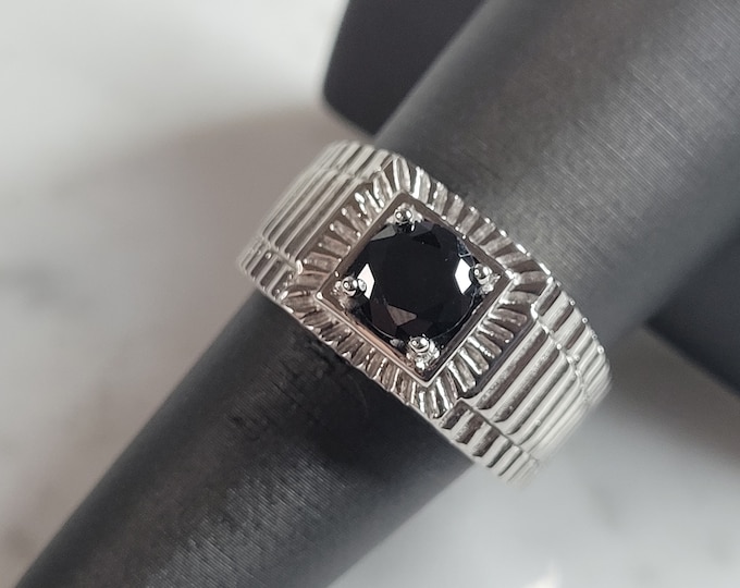 Mens Estate Sterling Silver Modernist Ring 10.1g E6209
