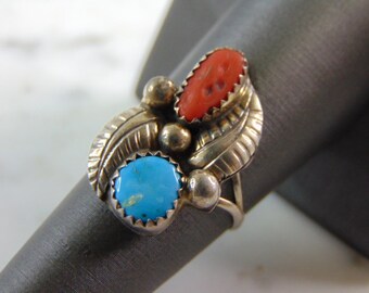 Womens Vintage Estate Sterling Silver Southwestern Style Ring 3.1g E5440