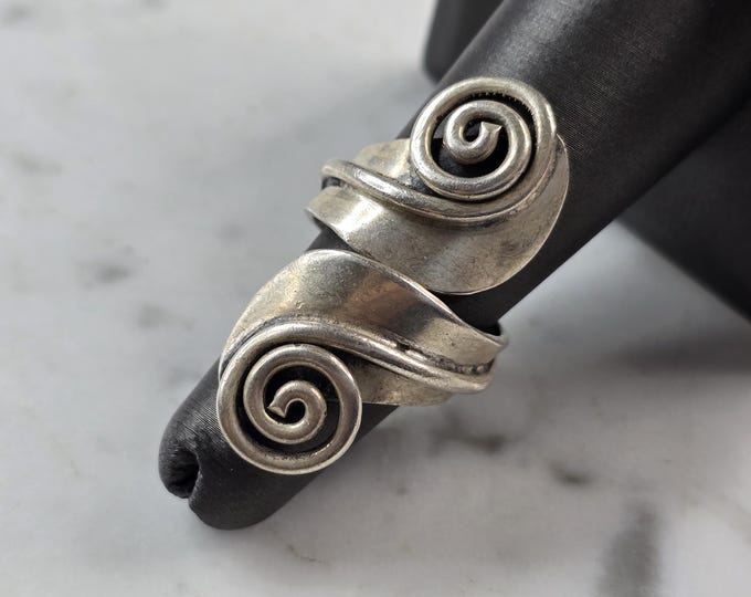 Womens Vintage Estate Sterling Silver Modernist Taxco Ring 12.3g E3753