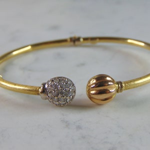 Womens Vintage Estate 18K Yellow Gold Cuff Bracelet 6.9g E837