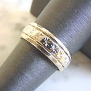 Vintage Estate 14K White Gold Band Wedding Ring 5.6g E4005