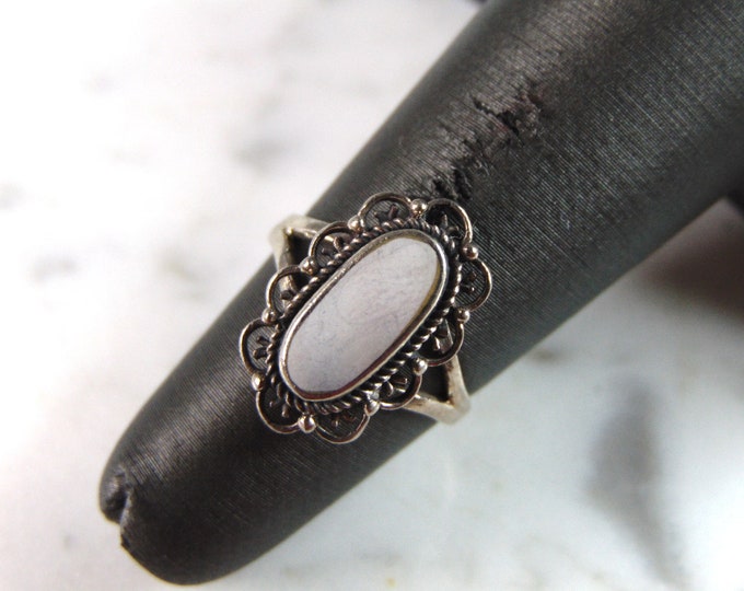 Womens Vintage Estate Sterling Silver Modernist Ring 2.2g E6331