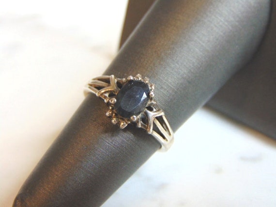 Womens Vintage Estate Sterling Silver Onyx Ring 2 2g E53 Etsy