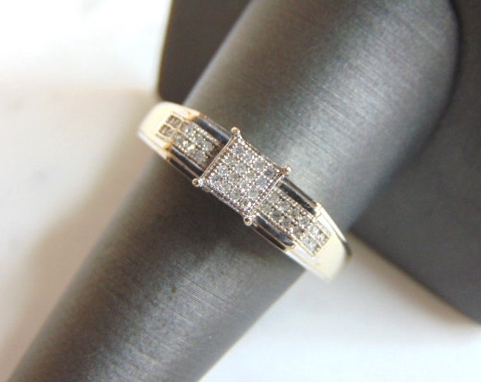 Womens Vintage Estate 14K White Gold Diamond Ring 4.0g E2337