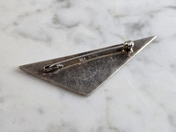 Broche Moderniste Années 80 En Métal Argenté - Modèle J52 - Occasion Bon état
