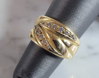 Womens Vintage Estate 18K Gold Bruno Guidi Designer Diamond Ring 5.5g E6932