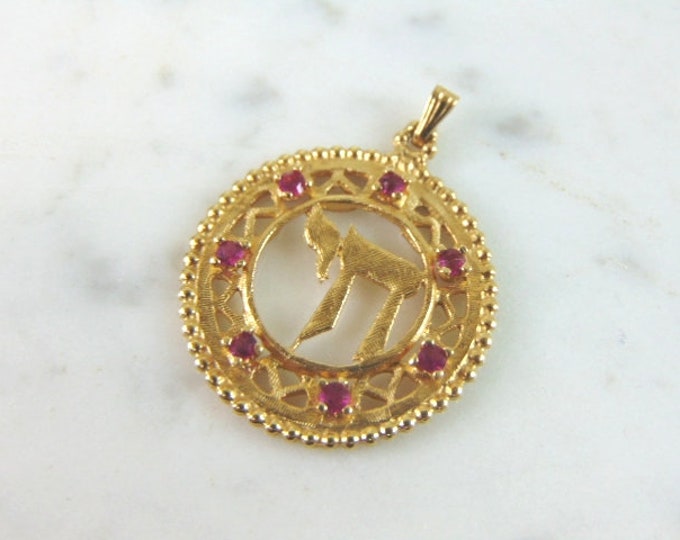 Womens Vintage Estate 14K Yellow Gold Judaica Jewish Pendant 4.3g E4245