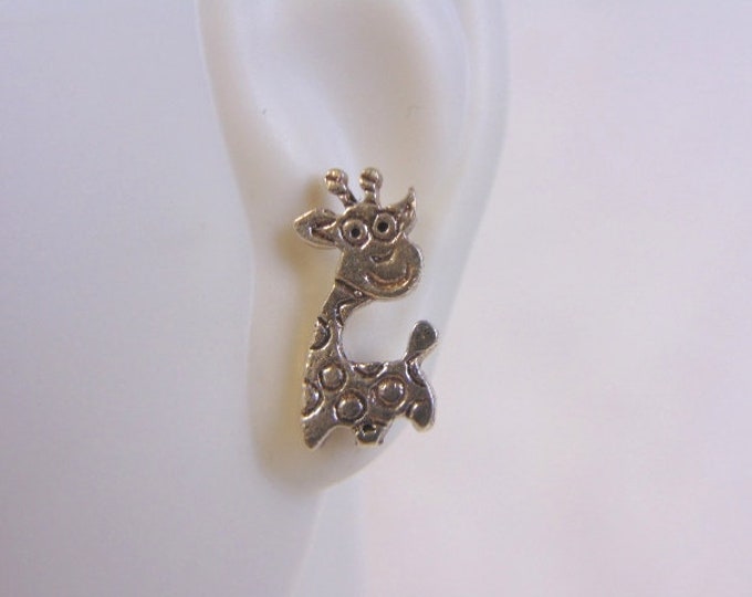 Womens Vintage Estate Sterling Silver Giraffe Earrings 2.0g E4391