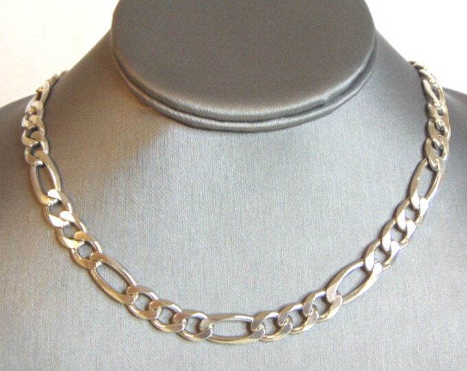 Vintage Estate Sterling Silver Italian Chain Link Necklace 55.6g E5607