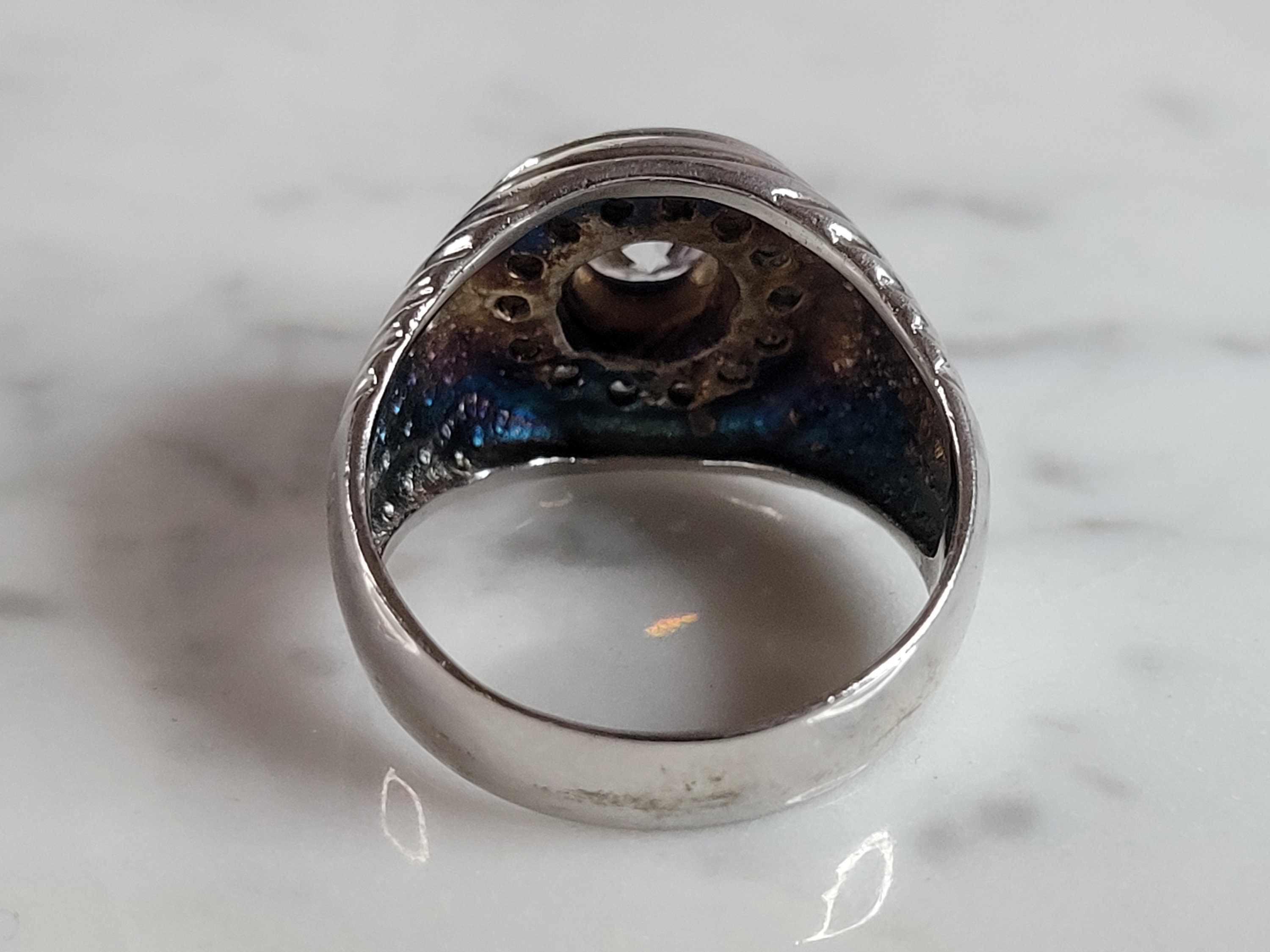 Lyly Erlandsson Aria sterling silver stone ring - ShopStyle