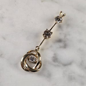 Womens Vintage Estate 10K Yellow Gold Diamond Pendant 2.3g E4748