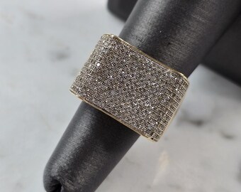 Womens Vintage Estate 10K Yellow Gold Diamond Ring 6.8g E3981