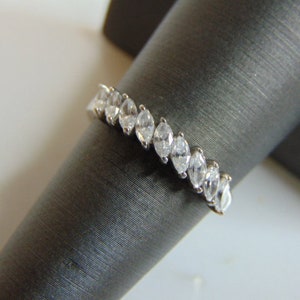 Womens Vintage Estate 14K White Gold CZ Ring, 2.0g E1166