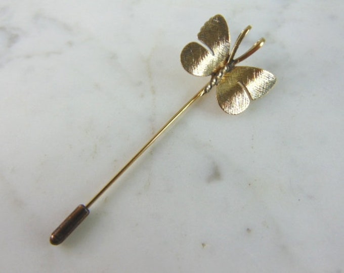 Womens Vintage Estate Gold Tone Sterling Silver Butterfly Pin 3.2g E5842