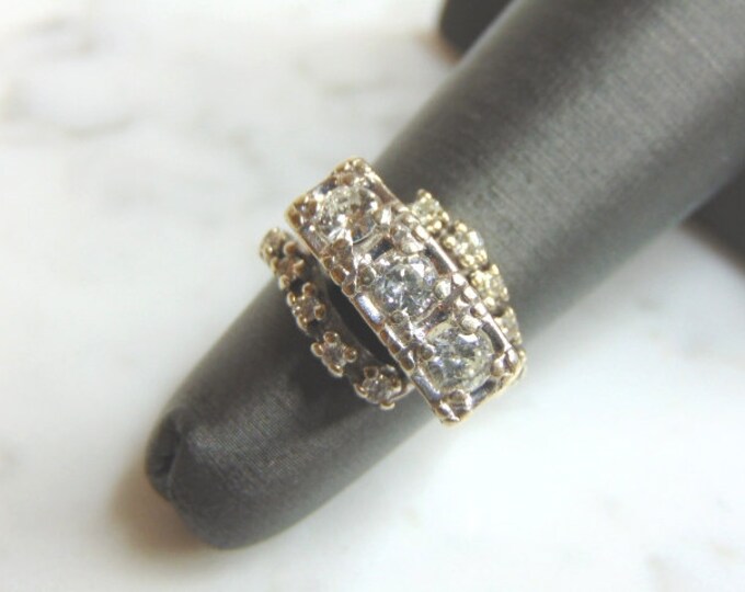 Womens Vintage Estate 14k White Gold Diamond Ring 4.7g #E2344