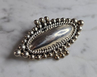 Womens Vintage Estate Sterling Silver Modernist Brooch 19.5g E7369