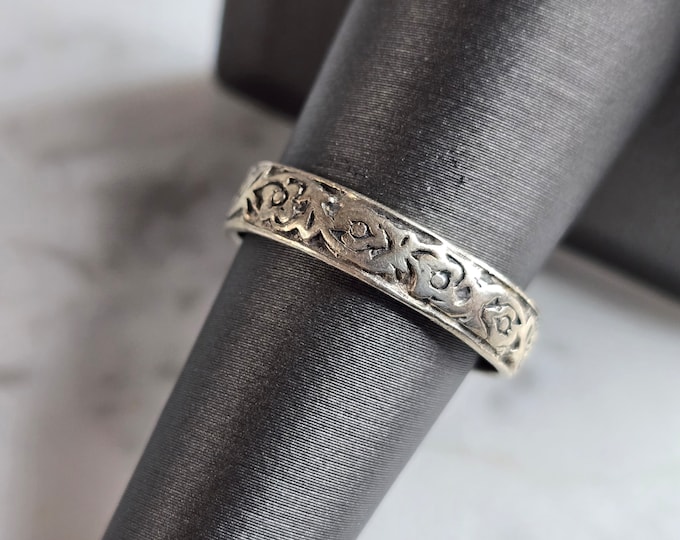 Womens Vintage Estate Sterling Silver Modernist Ring 3.2g E7352