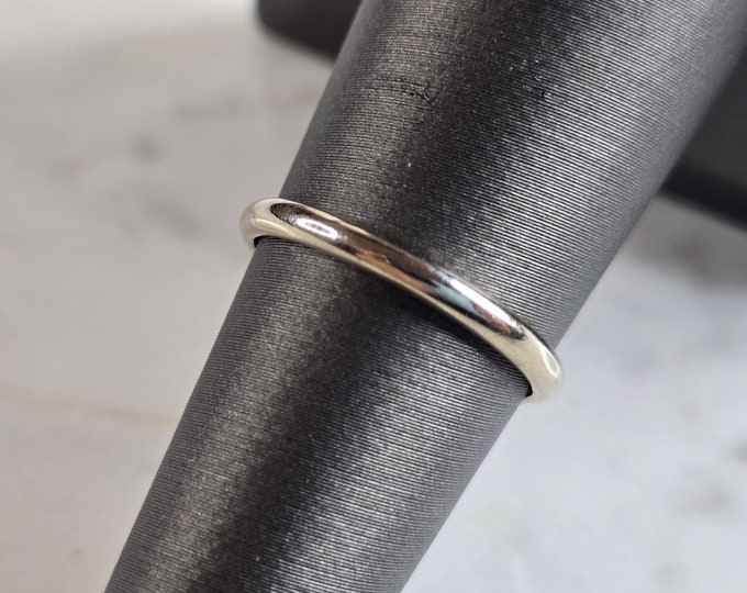 Womens Vintage 14k White Gold Frederick Goldman Wedding Ring Band, 1.6g E5694