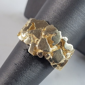 Mens Vintage Estate 14K Gold Nugget Ring 10.6g #E6528