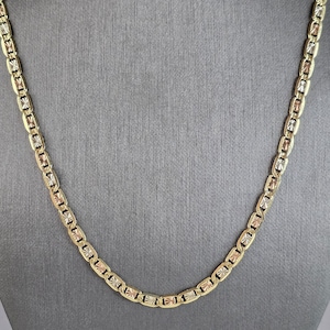 Womens Vintage Estate 14k Mixed Gold Chain Link Necklace 15.8g E5301