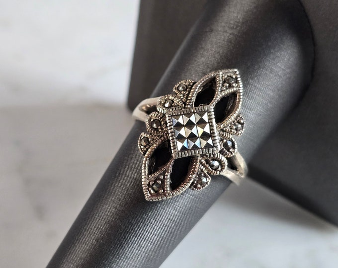 Womens Vintage Estate Sterling Silver Modernist Ring 4.3g E7425