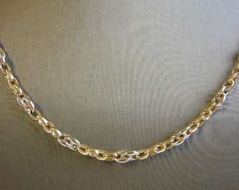 Vintage Estate 14K Yellow & White Gold Chain Link Necklace 50.9g E2467