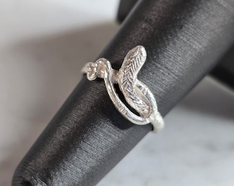 Womens Vintage Estate Sterling Silver Snake Ring 2.0g E7787