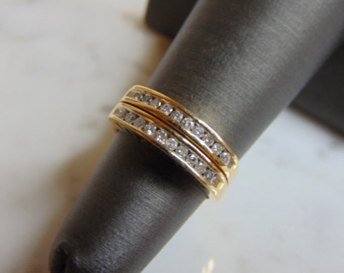 Womens Estate 14K Yellow Gold "I Love You" Diamond Ring , 4.6g E3359