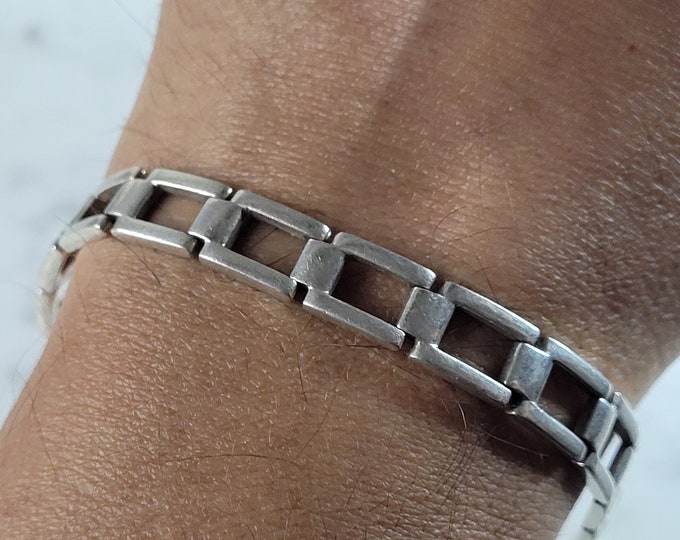 Mens Vintage Estate Sterling Silver Bracelet 21.2g E6396