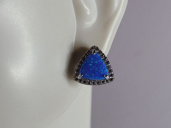 ZDADAN Orecchini pendenti ovali in cristallo blu argento 925 per gioielli di moda da donna  36