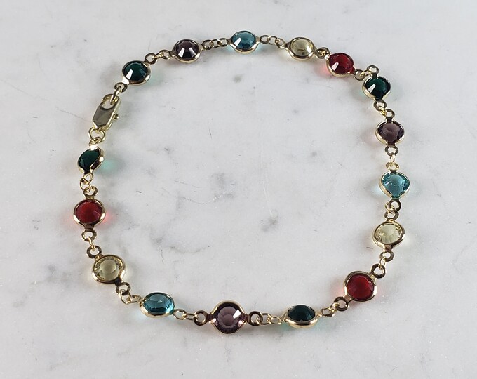 Womens Vintage Estate 14K Yellow Gold Anklet Bracelet, 4.8g E3290
