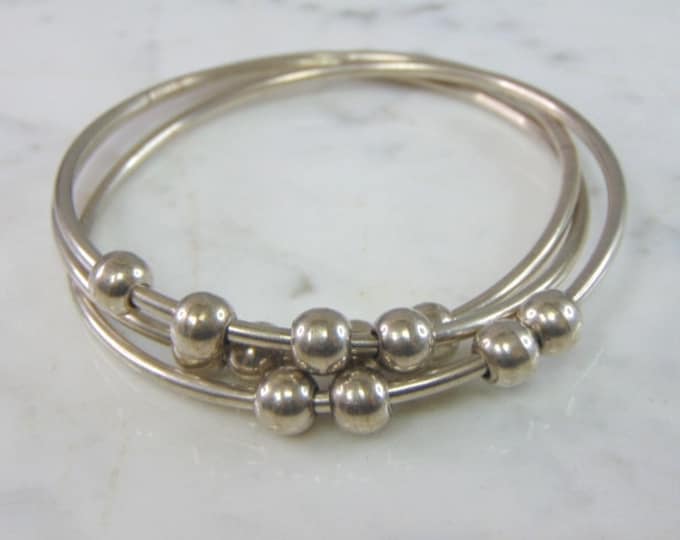 Womens Vintage Estate Sterling Silver Layered Bracelet 42.5g E4314