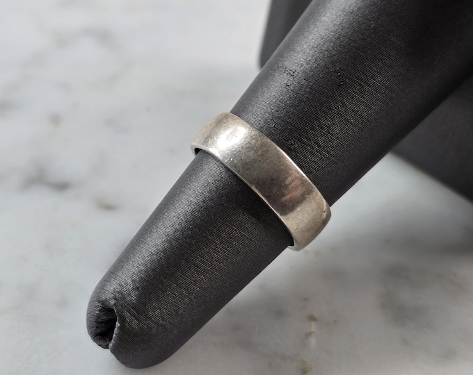 Womens Vintage Estate Sterling Silver Wedding Band Ring 3.6g E4008