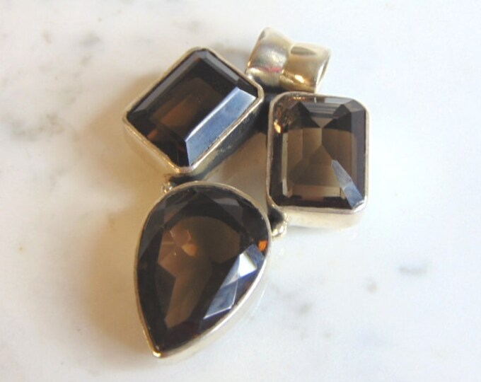 Womens Vintage Estate Sterling Silver Grossular Pendant 37.8g E5465