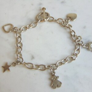 Vrouwen Vintage Estate Sterling Zilveren Bedelarmband 15.1g E5522