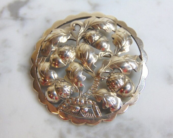 Womens Vintage Estate Sterling Silver Floral Brooch 19.4g E4928