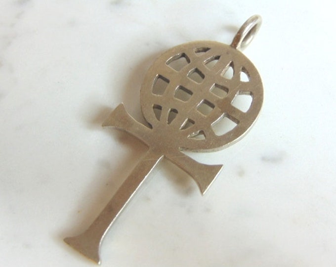 Womens Vintage Estate Sterling Silver Cross Pendant 14.6g E5900