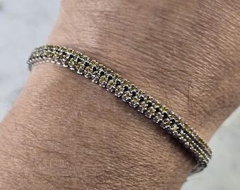 Womens Vintage Estate 14K Gold Yellow Diamond Bracelet 12.9g E4778