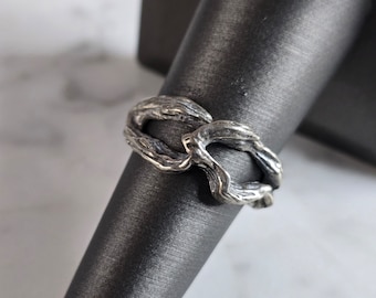 Womens Vintage Estate Sterling Silver Modernist Ring 4.7g E7421