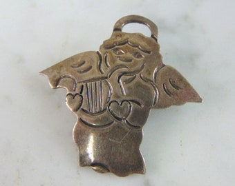 Womens Vintage Sterling Silver Cupid Brooch 7.7g E2231