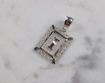 Womens Sterling Silver Initial Letter " I " Pendant 1.0g E4825