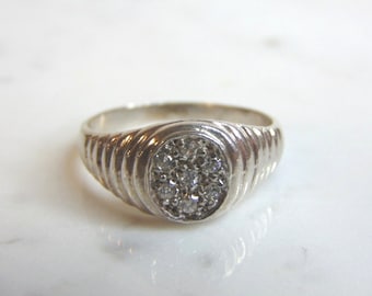 Vintage Estate Sterling Silver CZ Ring 4.7g E5188