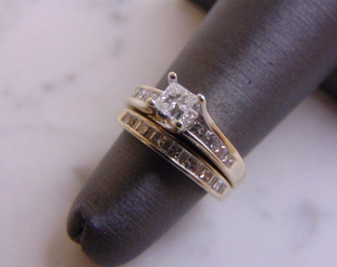 Women's Vintage Estate 14K White Gold Diamond Ring, 4.7g E2534