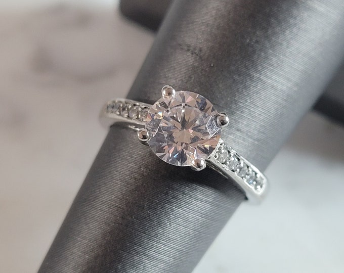 Womens Estate Sterling Silver CZ Ring 2.8g E1608