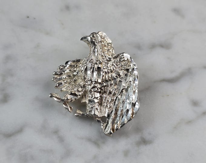 Vintage Estate Sterling Silver Eagle Pendant 5.8g #E6708
