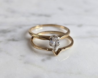 Womens Vintage Estate 14K Yellow Gold, .50cts Diamond Ring, 2.8g E7394