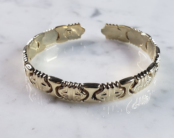 Womens Vintage Estate 14K Yellow Gold Cuff Bracelet 16.4g E2903