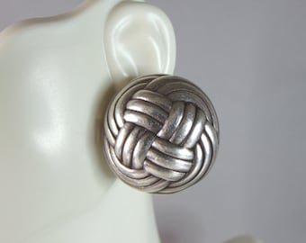 Womens Vintage Estate Sterling Silver Modernist Earrings 20.9g E861