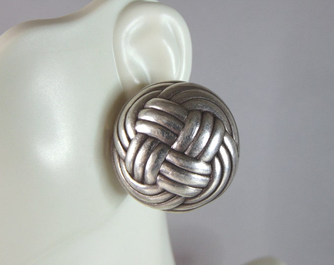 Womens Vintage Estate Sterling Silver Modernist Earrings 20.9g E861
